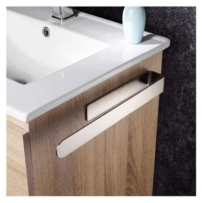 Image de Porte-serviettes sans perçage, anneau de serviette pour salle de bain, porte-serviettes adhésif en acier inoxydable brossé, 37 cm