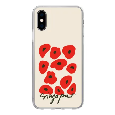 Produktbild von MuchoWow® Handyhülle Schutzhülle Hülle für iPhone X Blumen - Mohn - Muster Silikon Softcase Handy Hülle - Handyhülle