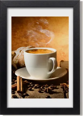 Produktbild von Bild 20x30 MDF-Rahmen, Wandkunst Eine Tasse Kaffee