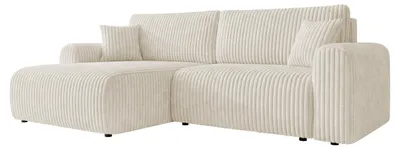Produktbild von MIRJAN24 Ecksofa Floryn L Cord Bis, Polsterecke, L-Form Schlafsofa, Eckcouch mit Bettkasten (Farbe: Ambience 02)