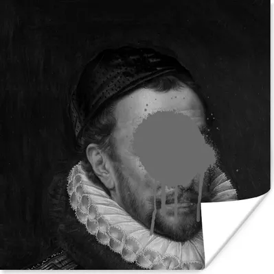 Produktbild von MuchoWow® Poster Porträt von Wilhelm I. - Adriaen Thomasz - Schwarz und Weiß 30x30 cm - Wandposter - Printing