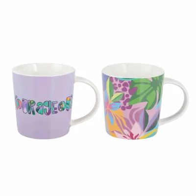 Immagine prodotto di Maxwell & Williams BE FIERCE Becher-Set Courageous, 2er Set, Kaffeebecher, Teetasse, Tasse, in Geschenkbox, Porzellan, 380 ml, DX1282