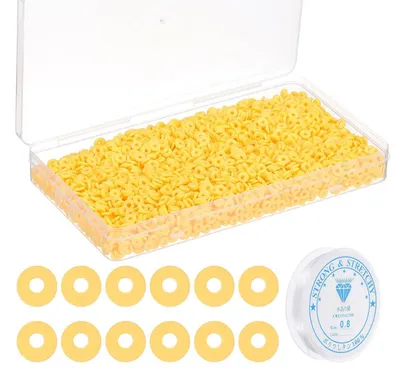 Immagine prodotto di Perline di argilla gialle, 6 mm, 4000 pezzi, kit per la creazione di gioielli con elastico