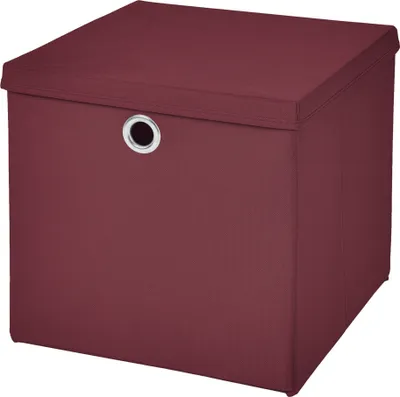 Produktbild von 1 Stück Burgundy Faltbox 28 x 28 x 28 cm Aufbewahrungsbox faltbar mit Deckel