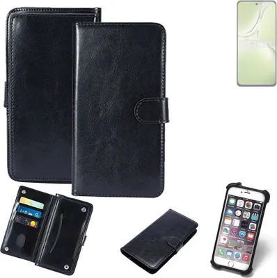 Produktbild von K-S-Trade 360° Hülle kompatibel mit Oppo K12x 5G PJT110 schwarz Kunstleder Case BookCase WalletCase Kunstlederederhülle Handyhülle, Rundumschutz