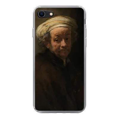 Produktbild von MuchoWow® Handyhülle Schutzhülle Hülle für iPhone 7 Selbstbildnis als Apostel Paulus - Gemälde von Rembrandt van Rijn Silikon Softcase Handy Hülle - Kartenhalter