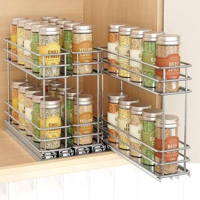 Produktbild von Unyqoos Uittrekbaar Kräuterregal mit 3 Schubladen und 2 Ebenen für Küchenschränke