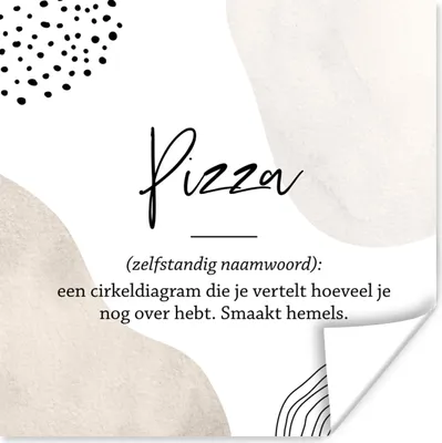 Produktbild von MuchoWow® Poster Pizza - Wörterbuch - Sprichwörter - Zitate - Pizza definition 75x75 cm - Wand Dekoration