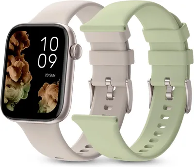 Zdjęcie produktu dla Smartwatch z wymienną opaską, wyświetlaczem AMOLED 1,78", dużą 7-dniową baterią, +100 trybami sportowymi, IP68, połączenia Bluetooth, Android i iOS - kolor beżowy