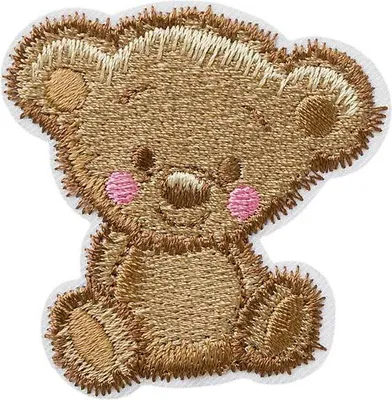 Produktbild von Teddybär Zottelig - Aufnäher, Bügelbild, Aufbügler, Applikationen, Patches, Flicken, Zum Aufbügeln, Größe: 5,4 x 5,5 cm