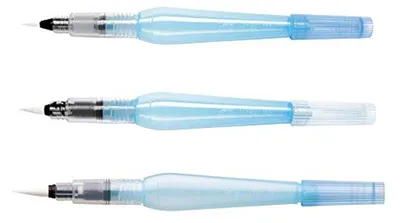 Produktbild von Pentel XFRH/3-BFM Aquash Wassertankpinsel mit hochwertiger Nylon-Spitze, 3er Set