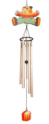 Produktbild von Windspiel Clown Cico aus Holz, Länge des Mobile ca. 35 cm