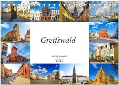 Produktbild von Greifswald Impressionen (Tischkalender 2025 DIN A5 quer), CALVENDO Monatskalender