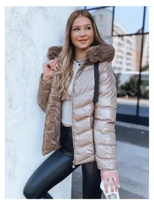 Productafbeelding van Dstreet dameswinterjas Mirial, donkerbeige, maat M