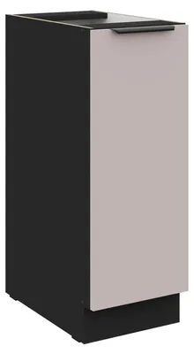 Produktbild von Küchen Unterschrank Schrankauszug 30 cm Küche ARONA Kaschmir beige matt + Schwarz matt Küchenzeile Küchenblock Einbauküche