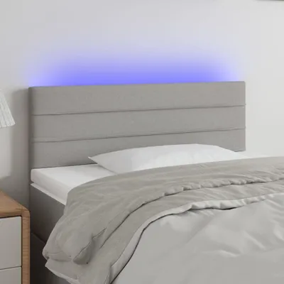 Produktbild von The Living Store LED Kopfteil Hellgrau 90x5x78/88 cm Stoff