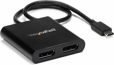Image de Adaptateur DisplayPort pour plusieurs écrans : 2 ports USB-C vers 2x DP