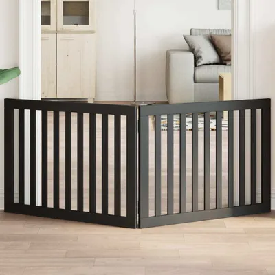 Produktbild von "im Angebot" 2-tlg. Hundetor Faltbar Schwarz 160 cm Pappelholz - Sonstiges Hundezubehör CC16066