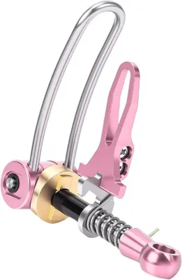 Produktbild von Fahrrad Sattelhalterklemme - Sattelklemme Faltrad - Fahrrad Satteljustierung - Schnellverschluss Mechanismus - 318 mm - Rosa