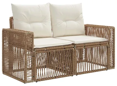 Produktbild von vidaXL Garten-Sofa 2-Sitzanzahl Beige Poly-Rattan