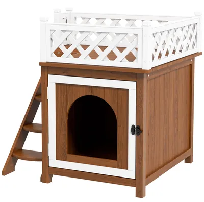Image de Maison pour chats - Cabane pour chats - Cage pour chats - Enclos pour chats - Maison pour lapins - Marron