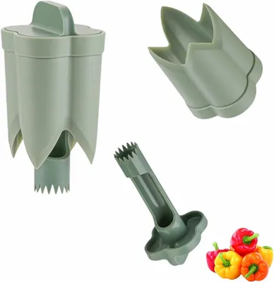 Immagine prodotto di Macinapeperoni e utensile per tagliare, 2-in-1, in ABS, di colore verde, per la cucina