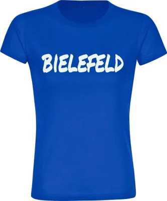 Produktbild von multifanshop Damen T-Shirt - Bielefeld - Textmarker, blau, Größe S