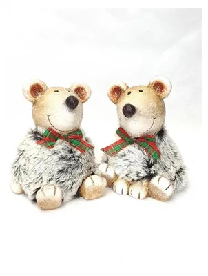 Immagine prodotto di Statua di orso con fiocco in stile palazzo, 8x7x9 cm