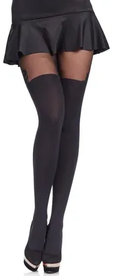 Produktbild von Merry Style Damen gemusterte Strumpfhose MS 370 60 DEN (Schwarz, L (40-44)) .