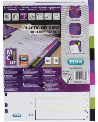 Productafbeelding van ELBA 400004810, register van kunststof, kleur: myColour, formaat DIN A4, 10 stuks, blanco