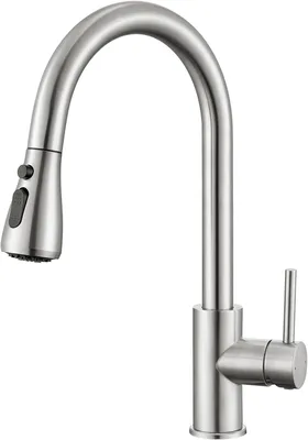 Produktbild von Küchenarmatur 3 Wasserstrahlarten, herausziehbare Brause, 360 Grad drehbar, Edelstahl, für Spüle