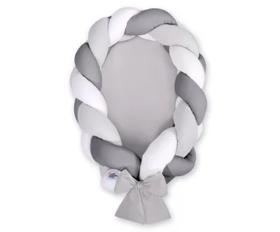 Image de Cocon pour bébé 2 en 1 blanc-gris-anthracite