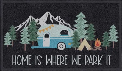 Produktbild von Willkommensmatte 43 cm x 76 cm, rutschfeste Gummiunterlage, Schmutzfangmatte, für Camping, Garten, Haus