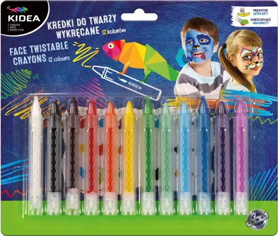 Obrázok produktu pre Ceruzky na tvár twistovateľné 12 farieb Kidea