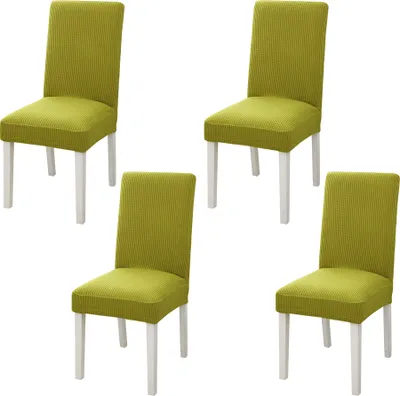 Produktbild von 4-teilige Stuhlhussen für Esszimmerstühle, Stretch-Stuhlhussen, Stuhlhussen, Schonbezüge für Esszimmer, Zuhause, Restaurant