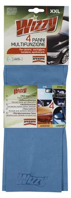 Image de AREXONS Wizzy, 4 lingettes multifonctions, kit de nettoyage pour voiture, adaptées pour le lavage
