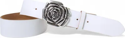 Produktbild von Ledergürtel Damen Echtleder 4 cm, Rosen-Schnalle altsilber, Motiv, FRONHOFER