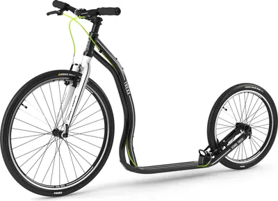Image de Yedoo Trexx Sport Alloy Roller Scooter Trottinette - pour adultes et adolescents, jusqu'à 130 kg, avec pneus gonflables 26/20 et guidon réglable noir