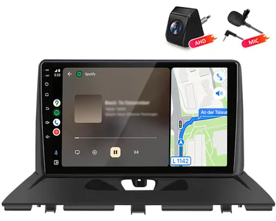 Obrázek produktu pro Autorádio 4+64 GB s kamerou a mikrofonem, kompatibilní s modely Peugeot Expert (2007-2016), s funkcemi Carplay, Android Auto, GPS navigací, Wi-Fi, Bluetooth, DAB+RDS a ovládáním na volantu, 9 palců