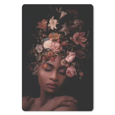 Produktbild von MuchoWow® Mauspad Mousepad Frauen - Blumen - Schwarz 40x60 cm - Mousepads - Maus Mat - Pad - Mausunterlage - Schreibtisch Accesoire
