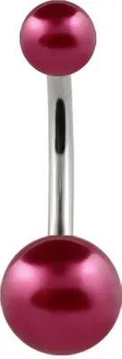 Produktbild von Bauchnabelpiercing Titan Titanium Perle Kugel Ball Banane Belly Banana bordeaux 14 mm
