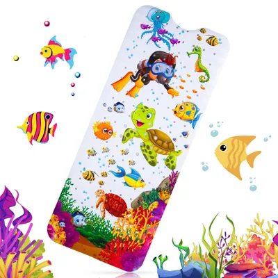 Zdjęcie produktu dla Mata antypoślizgowa do kabiny prysznicowej, 100 x 40 cm, wolna od BPA, odporna na pleśń, można prać w pralce