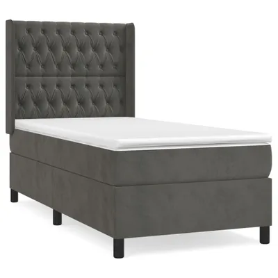 Immagine prodotto di vidaXL Letto a molle con materasso grigio scuro 100x200 cm in velluto