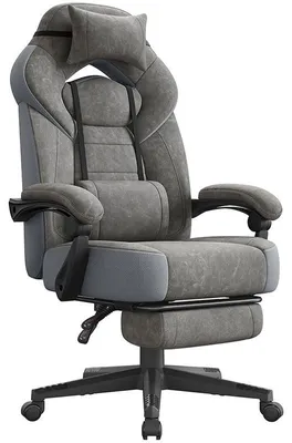 Image de Chaise de bureau ergonomique OBG077G01, avec repose-pieds, capacité de charge de 150 kg, couleur grise