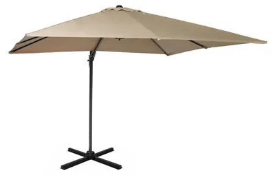 Produktbild von Ampel-Sonnenschirm - 300 x 300 cm - Anthrazit - Taupe - Aluminium - Polyester - mit LED-Beleuchtung