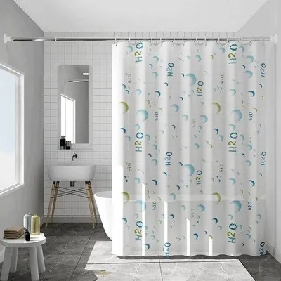Produktbild von 180x180cm Wasserdichtes Duschvorhang mit Haken und 12 Ringen