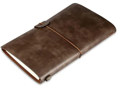 Produktbild von Notizbuch Leder Vintage Reisetagebuch austauschbar 4,72 x 7,87 Zoll Braun