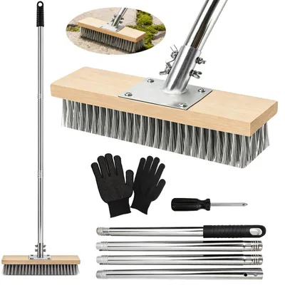 Produktbild von Stahldrahtbesen Drahtbürste Fugenbürste - Teleskopstiel - 40 cm - Bis 150 cm