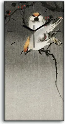 Produktbild von Dekor Leinwand Uhr Wandbilder 30x60 Malerei Asiatischer Zweig Tiere Vögel Kunst - schwarze Hände
