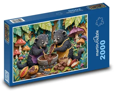 Produktbild von Puzzle 2000 Binturongs und Schokolade - martinpuzzle